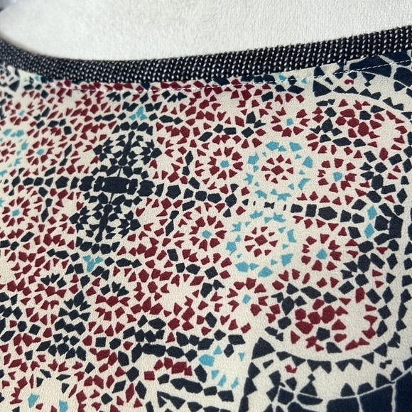 SANCTUARY SHEER SLEEVE MOSAIC PRINT TOP SZ MED SWEATER WAISTBAND CUFFS NECKLINE - Picture 3 of 9